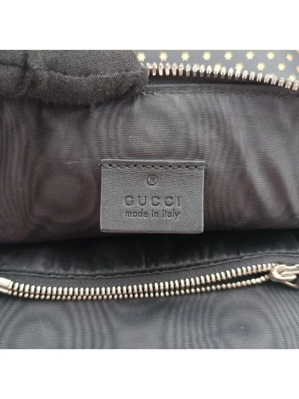 Gucci Sega Collaboration Guccy Print Black Leather Shoulder Bag